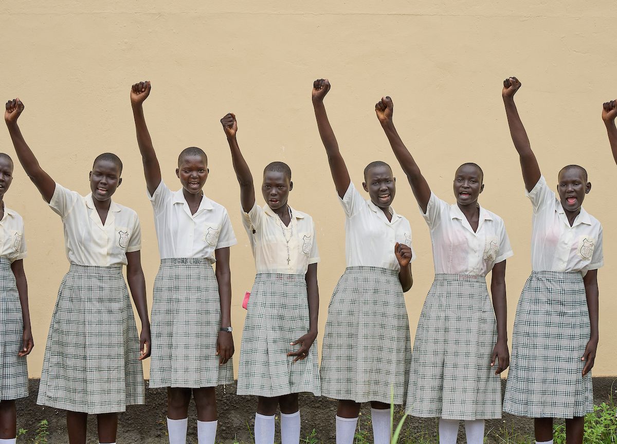 Caption pending. Photographed at the Loreto schools, clinic, and community in Maker Kuei, South Sudan.